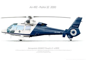 Airbus AS365C1 VH-PVK VicPol 2000 print - A3+ Profile Print - Imagen 1 de 4