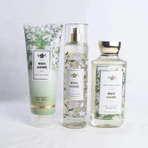 BBW Bath Body Works White Jasmine Set Body Cream Shower Gel Mist Spray - Picture 1 of 4