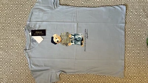 Polo Ralph Lauren Damen Kurzarmshirt Beret Bear Retro Teddybär, hellblau,Größe S - Bild 1 von 6