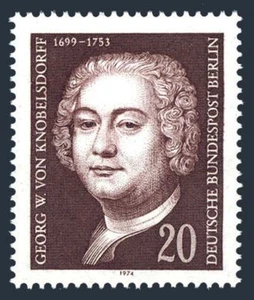 Germany-Berlin 9N344 block/4,MNH. Mi 464. Georg von Knobelsdorff,Architect,1974. - Picture 1 of 1