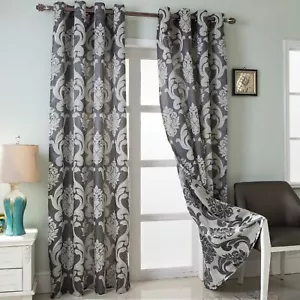 NAPEARL Damask Curtains for Living Room, Gothic Jacquard Curtain Drapes with ... - Picture 1 of 8