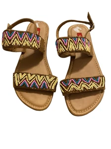 Union Bay Xtra-U Beaded Sandals Boho Shoes Bohemian Sz 6.5M Summer Coastal - Picture 1 of 8