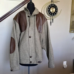 Browning Wool Leather Bomber Jacket Coat Canada Mens L- Large Vintage - Picture 1 of 9