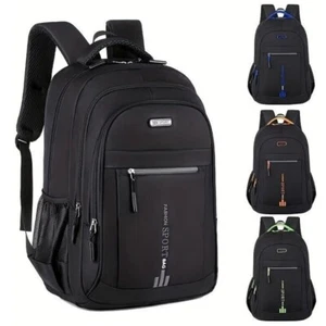 Black Backpack Rucksack Large Mens Womens Bag Travel Work Hiking School Sports U - Picture 1 of 15