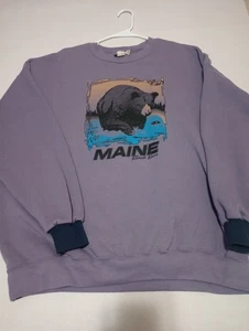 Maine Black Bear Lee Ultrawear Sweatshirt XXL BERG  2002 Vintage Purple Vintage  - Picture 1 of 10