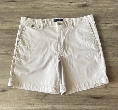 Pantalones Cortos Banana Republic Para Hombre Vividos Bronceado Chino Frente Plano 6" Entrepierna Talla 36 Foto 1 de 4