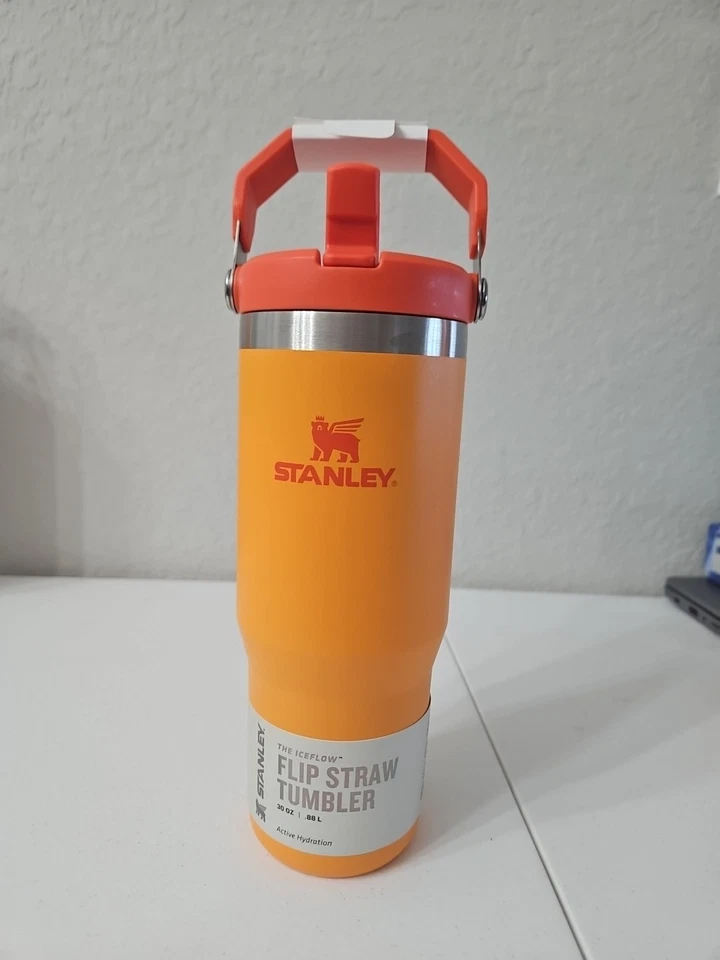 Vaso de pajita abatible Stanley Iceflow 30 oz naranja aislante al vacío acero inoxidable Foto 1 de 1