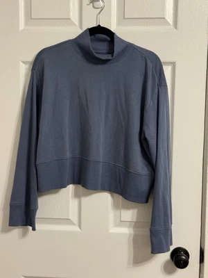 Sonoma Mock Cropped Turtle Neck Sweater Blue/Gray Womens Medium - Image 1 of 4