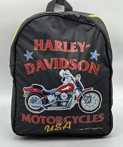 Harley Davidson 1990’s Vintage Backpack Harley USA 1995 Black Women’s Kids Small - Picture 1 of 15