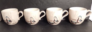 Vintage Rare 1950s MCM Large Red Wing Bob White Quail Coffee Mug Set of 4 - Picture 1 of 3