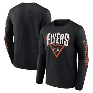 Men's Fanatics Black Philadelphia Flyers Headline Long Sleeve T-Shirt - Picture 1 of 3