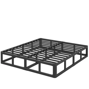 9 in High Heavy Duty Cal King Size Bed Frame No Box Spring Needed, Low Bed Fr... - Picture 1 of 8