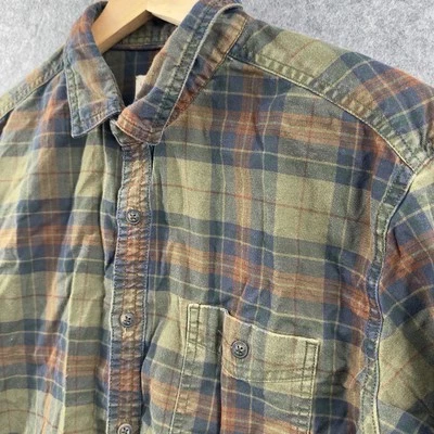 Camisa Ed Hardy Para Hombre Mediana Verde A Cuadros Manga Larga Bordada con Botones Foto 1 de 4