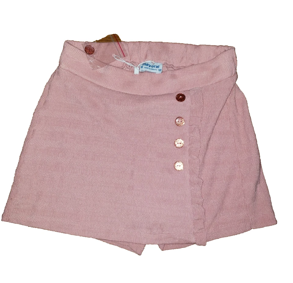 NUEVO SIN ETIQUETAS Hermosos Pantalones Cortos Mayoral para Niñas Cintura Elástica Texturizada Melocotón Talla 10 Foto 1 de 2