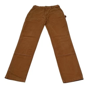 Carhartt Men's Double Front Duck Loose Fit Pants Helmets Hardhats B01-BRN 32X32 - Picture 1 of 13