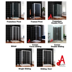 Shower Screen Pivot/Sliding/Bifold/Corner Entry Door with Glass Panel - Picture 1 of 16