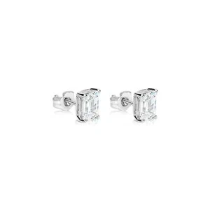 14K White Gold Earrings With 2.00 TCW Lab Grown Diamond (D-E, VVS2-VS1) Meira  T - Picture 1 of 4