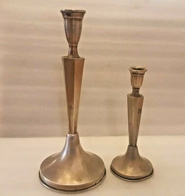 DE COLECCIÓN 800 CANDELABROS PLATA UNO MÁS GRANDE Y EL OTRO MÁS PEQUEÑO MISMA FORMA Foto 1 de 4