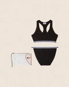 CLEARANCE - Cosabella Bella Ana Tween Bralette and Bikini in Black - S, XL - Picture 1 of 7