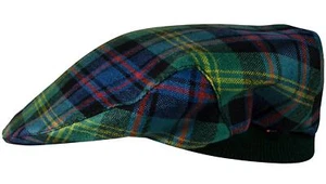 Mens Tartan Flat Cap Watson Ancient Tartan Plaid One Size Scottish Made Hat - Picture 1 of 5