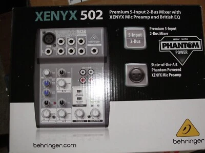 Behringer Xenyx 502S 5-channel Analog Streaming Mixer - NEW - Image 1 of 2