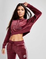 adidas maroon cropped hoodie