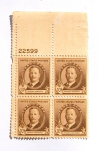 1940 10 Cents US Postage Frederic Remington Famous American Block of 4 Stamps - Picture 1 of 2