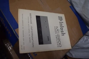 McIntosh MC2200 MC-2200 Verstärker Service Information Manual - Bild 1 von 3