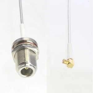 MCX male elbow to N Female bulkhead RG405 .086" Flexible Semi-Rigid Jumper 4~40" - Picture 1 of 4