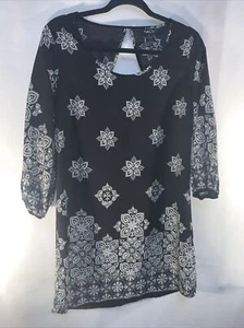 Rue 21 Black/White Womens Dress Size M Super Cute #530 Boho - Picture 1 of 10