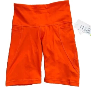"Pantalones cortos de motociclista Powersoft de tiro alto talla XS NUEVOS CON ETIQUETAS bolsillos naranjas entrepierna de 8""" - Imagen 1 de 7