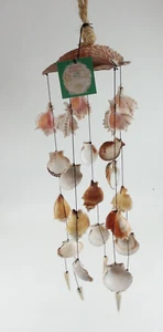 NEW NWT Hanging Assorted Real Sea Shells Wind Chimes 21 Inch - Picture 1 of 8