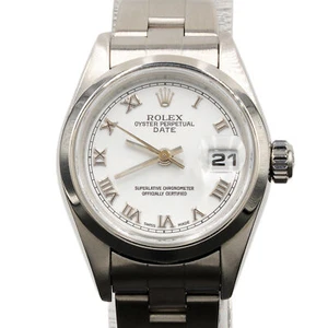 Rolex Date Damas Reloj de Acero Inoxidable Pulsera Oyster Esfera Romana Blanca 79160 - Imagen 1 de 8