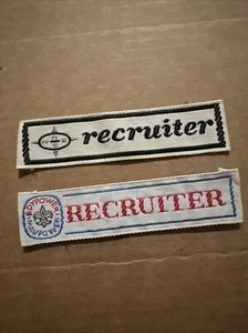 Pfadfinder - gewebte Seide RECRUITER Streifen Konvolut (2-verschiedene) Vintage BSA - Bild 1 von 4
