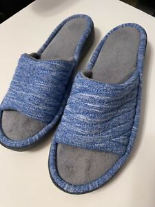 Womens Isotoner Blue Slippers Sz. 7.5-8 (38), slides EUC, Worn a Couple of times