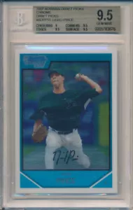 Tarjeta de novato David Price RED SOX 2007 Bowman cromada #BDPP55 rC BGS CANTIDAD 9,5 - Imagen 1 de 1
