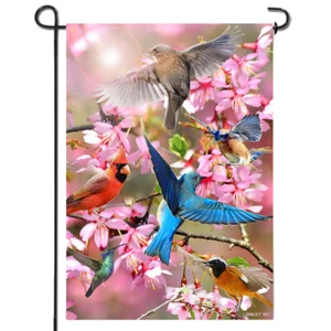 Anley Flower and Bird Welcome Garden Flags - Spring Garden Decorative Flag - Picture 1 of 7
