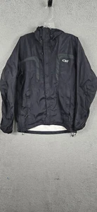 OR Outdoor Research Rain Wind Jacket Men’s S Black Nylon Full Zip Vented Hiking - Picture 1 of 16