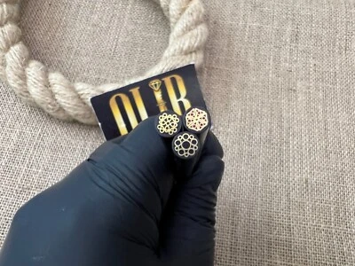 OLIR Mosaikpin Carbon Damastklinge Messergriff damastmesser 13cm Ø 6 mm Video ⭐