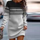 Ladies Winter Hoodies Sweatshirts Tops Fleece Casual Mini Jumper Dress Plus Size