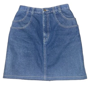 Vtg. 1980's Calvin Klein Denim Jeans Skirt USA Made Sz. 8 Retro Double Pockets - Picture 1 of 8
