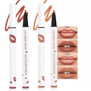 Kaely 2Pcs Mocha Nude Matte Lip Tint Stain Marker Pen,Liquid Lipstick & Lip - Picture 1 of 6