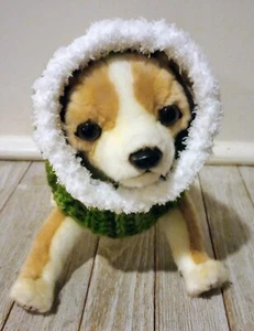 crochet handmade dog pet hood hat cat snood xs small green tones USA seller - Picture 1 of 4
