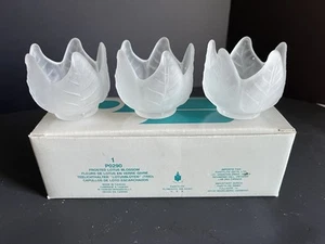 *NUEVO ~ Juego de velas de tealight PartyLite P0290 flor de loto esmerilado - Imagen 1 de 5