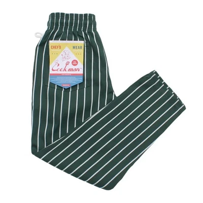 Pantalones de Chef Cookman UNISEX Rayas Verde Oscuro - Talla Mediana - Nuevos con Etiquetas Foto 1 de 4