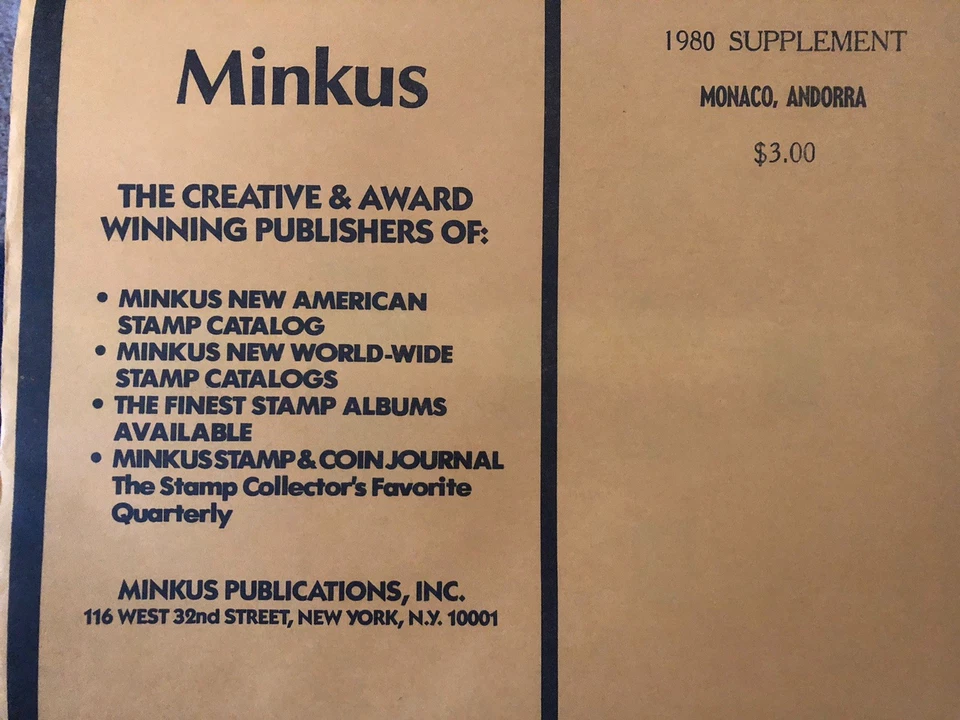 Suplemento Minkus Mónaco, Andorra 1980  Foto 1 de 1