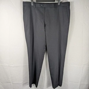 Pronto Uomo Platinum Wool Dress Pants 38x29 Gray Flat Front Men’s Indonesia - Picture 1 of 4