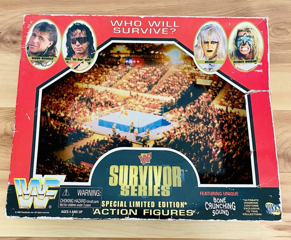 De colección WWF 1996 JAKKS Survivor Serie 4 Original Caja de Exhibición Vacía Raro Foto 1 de 2