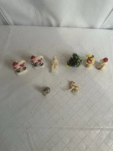 Vintage Mixed Mini Christmas Village Lot Figures Decor Read - Picture 1 of 14