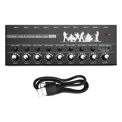 Professioneller 8-Kanal-Stereomixer Tragbarer Audiomixer mit Low-Noise-Funk6950 - Bild 1 von 4